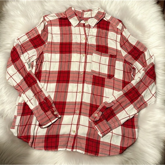 Universal Thread Tops - Universal Thread Red and White Flannel Shirt